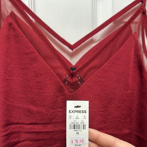 Elegant Burgundy Spaghetti Strap Top - Picture 2 of 3